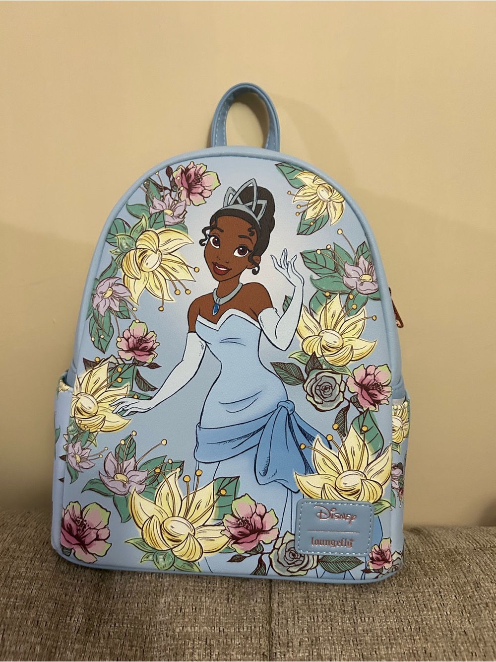 Loungefly Blue Tiana Floral Mini Backpack